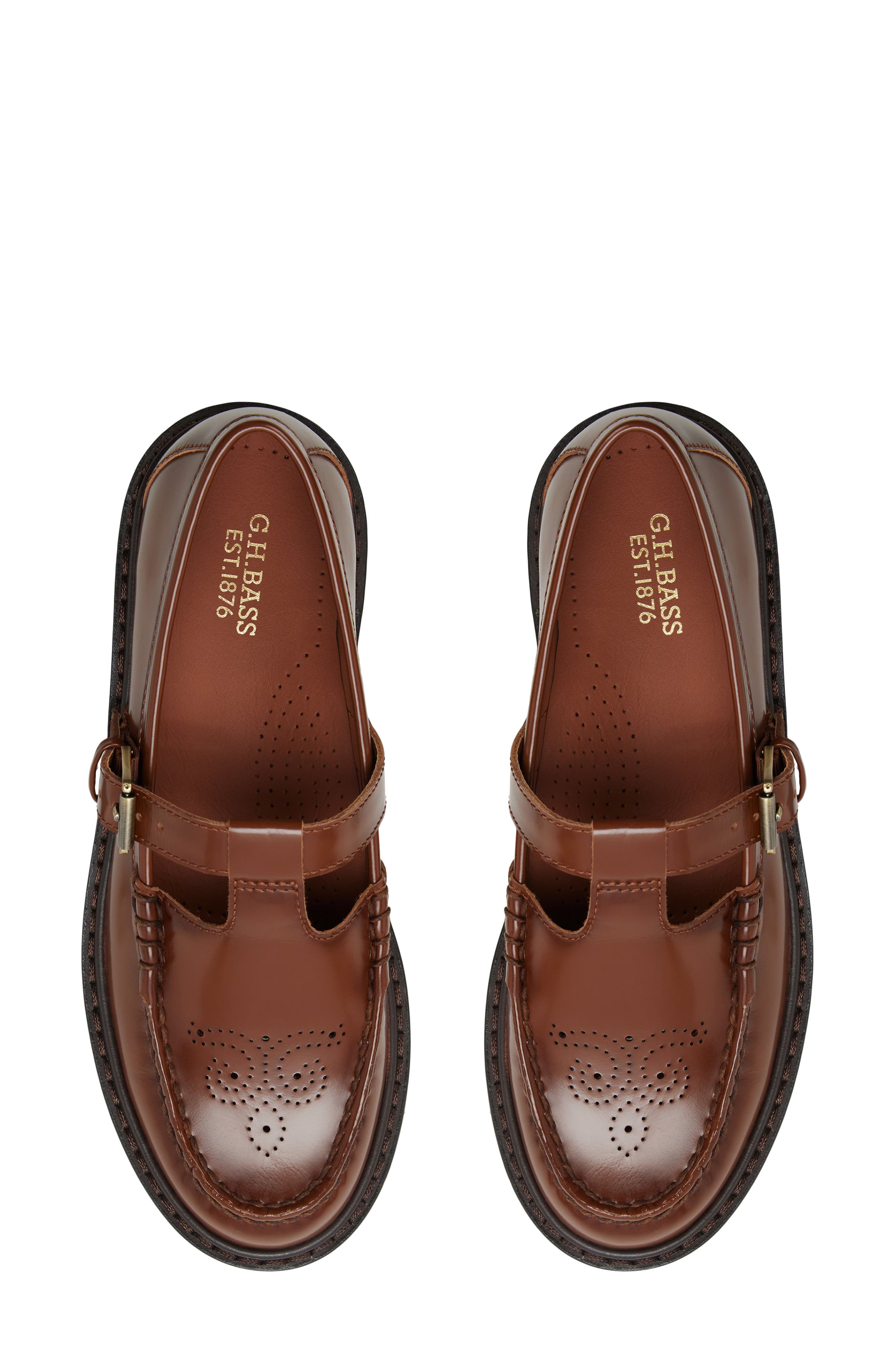 Romy Buckle T-Strap Loafer, Alternate, color, LIGHT BROWN