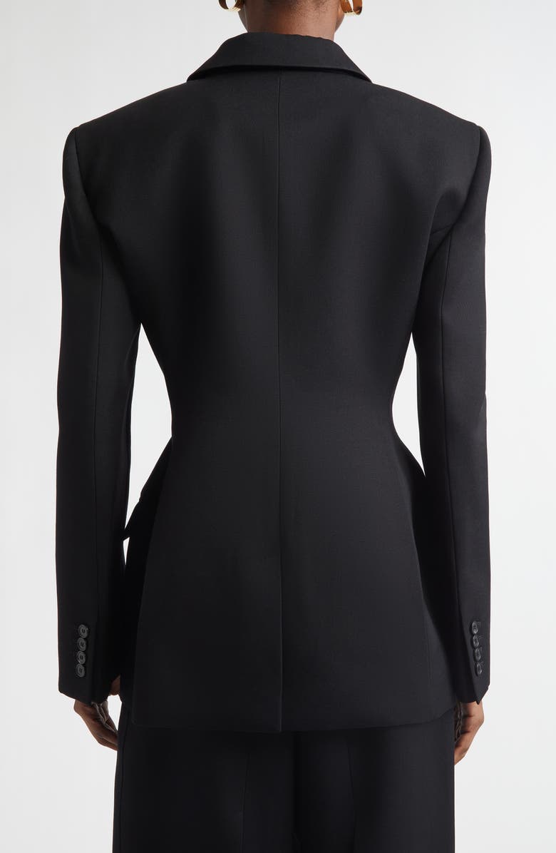 Givenchy Double Breasted Integrated Collar Wool Jacket, Alternate, color, Black
