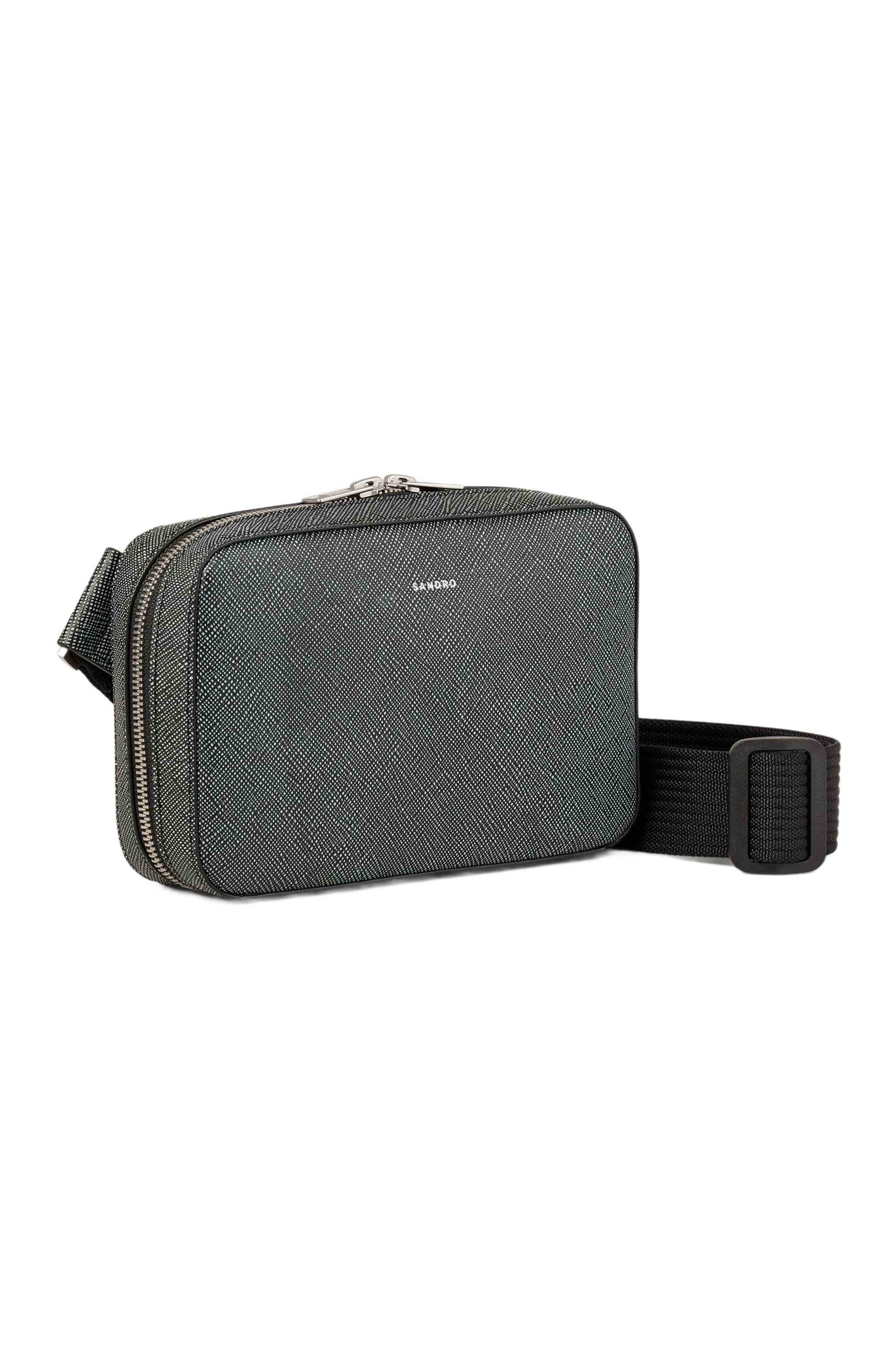 SANDRO Small reconstitued leather bag, Alternate, color, 