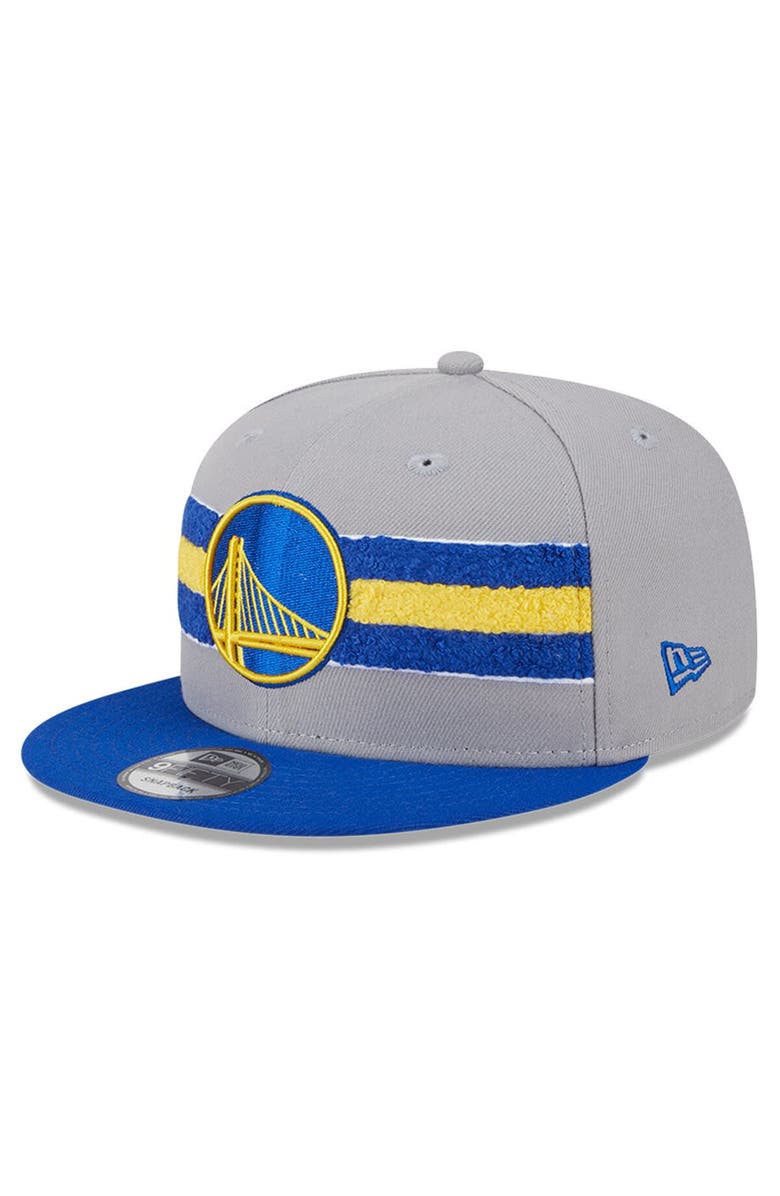 New Era Men's New Era Gray Golden State Warriors Chenille Band 9FIFTY Snapback Hat, Main, color, Gray