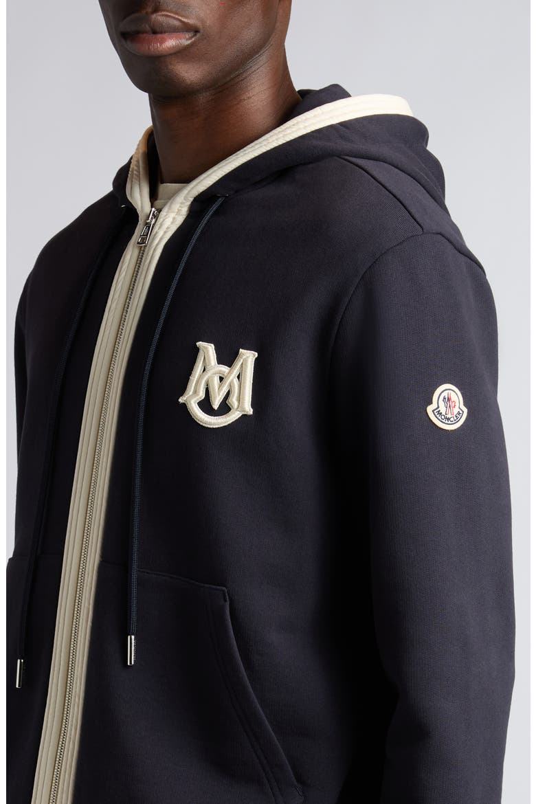Cotton Zip-Up Hoodie, Alternate, color, BLACK