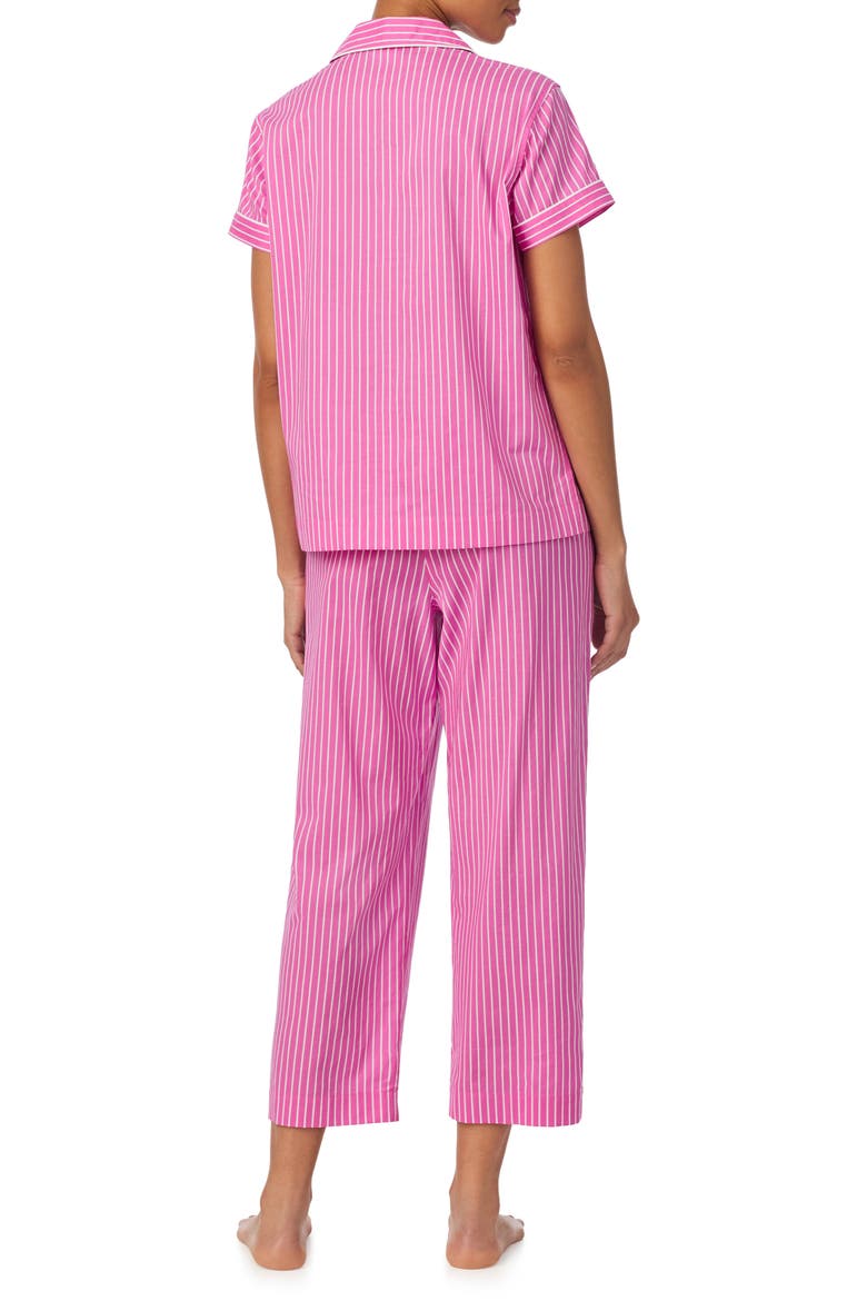 Cotton Blend Crop Pajamas, Alternate, color, PINK STRIPE