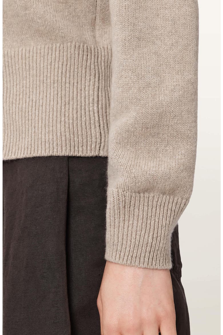 Faaria Zip Front Cashmere Blend Sweater, Alternate, color, OATMEAL TAUPE