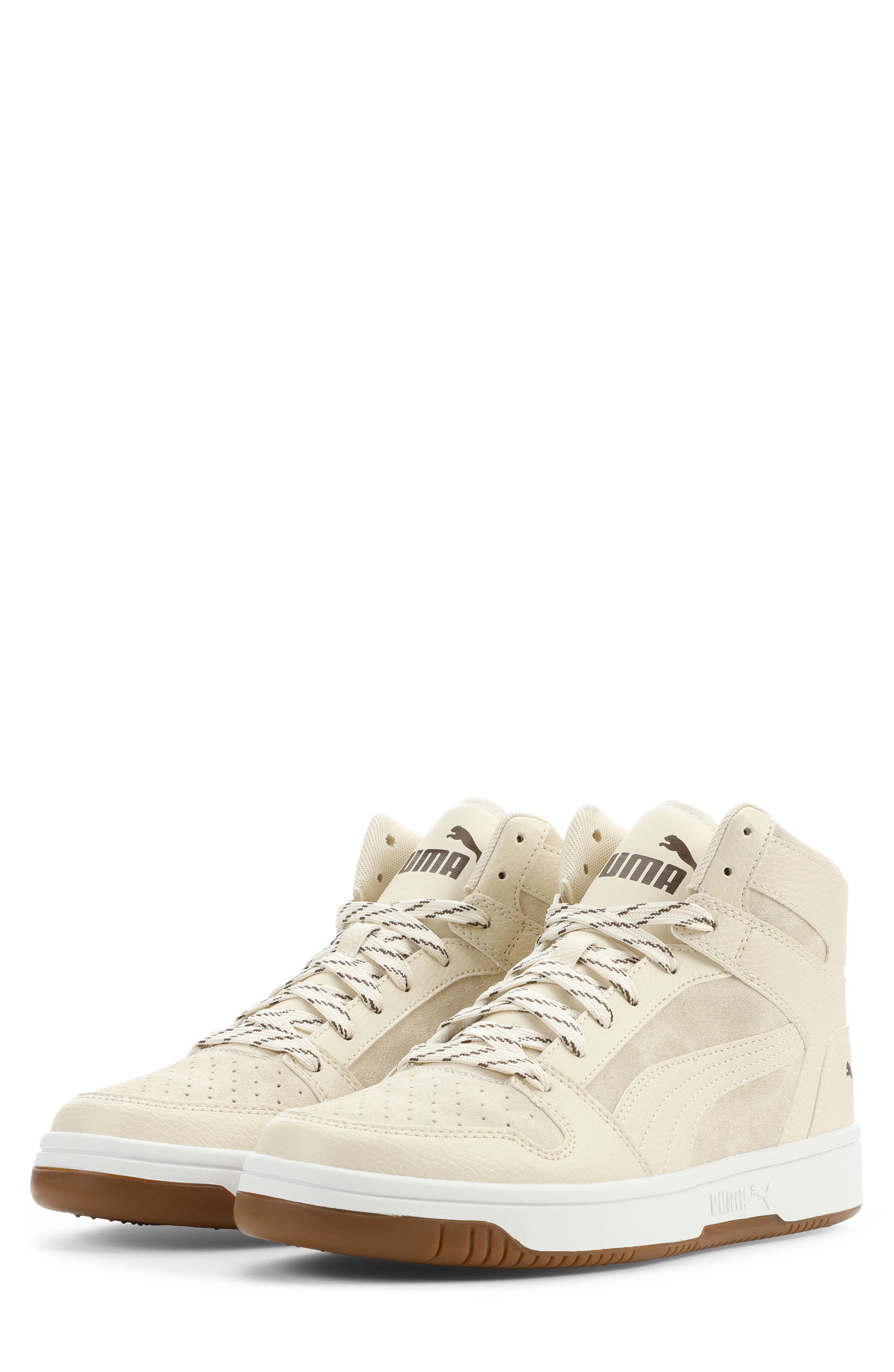 Rebound Layup Suave High Top Sneaker, Alternate, color, ALPINE SNOW/ SNOW/ CHOCOLATE