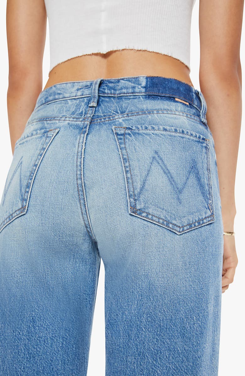 MOTHER The Dodger Button Sneak Wide Leg Jeans, Alternate, color, 