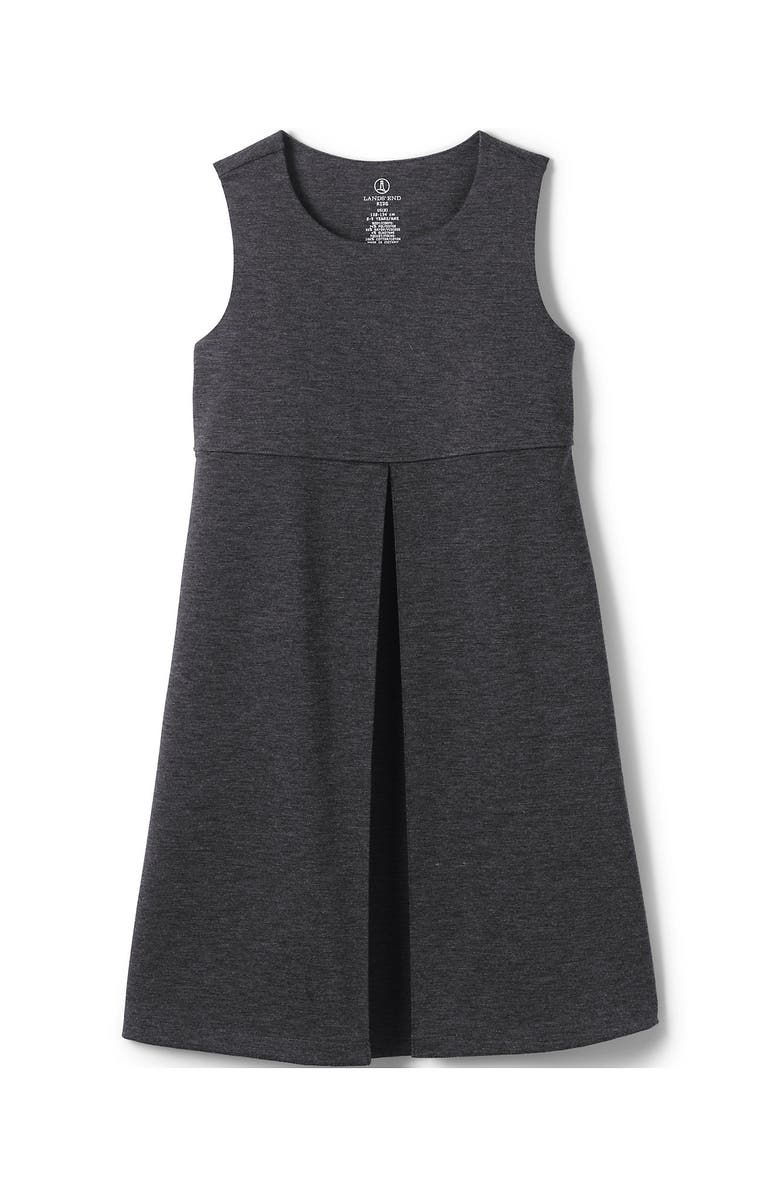 Lands' End Girls Ponte Pleat Jumper, Alternate, color, Charcoal Heather