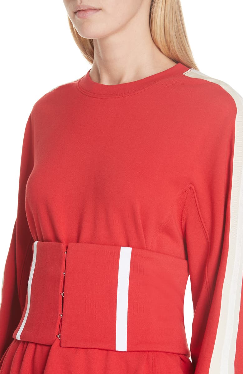 Simkhai Jonathan Simkhai Corset Sweatshirt, Alternate, color, 