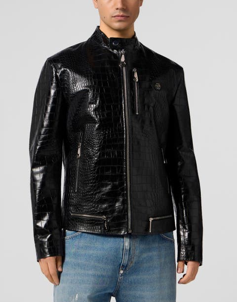 Leather Moto Jacket Cocco Men