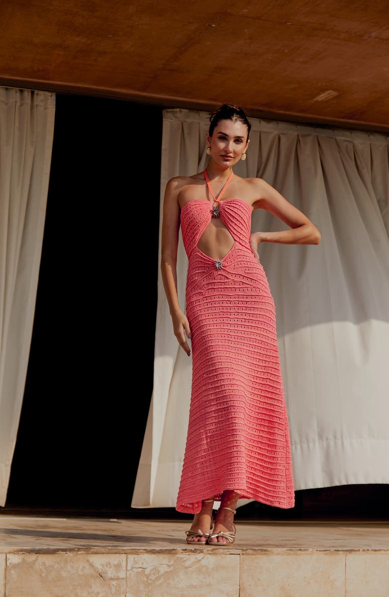 Capittana Zully Sunset Crochet Cover-Up Dress, Alternate, color, Gradient