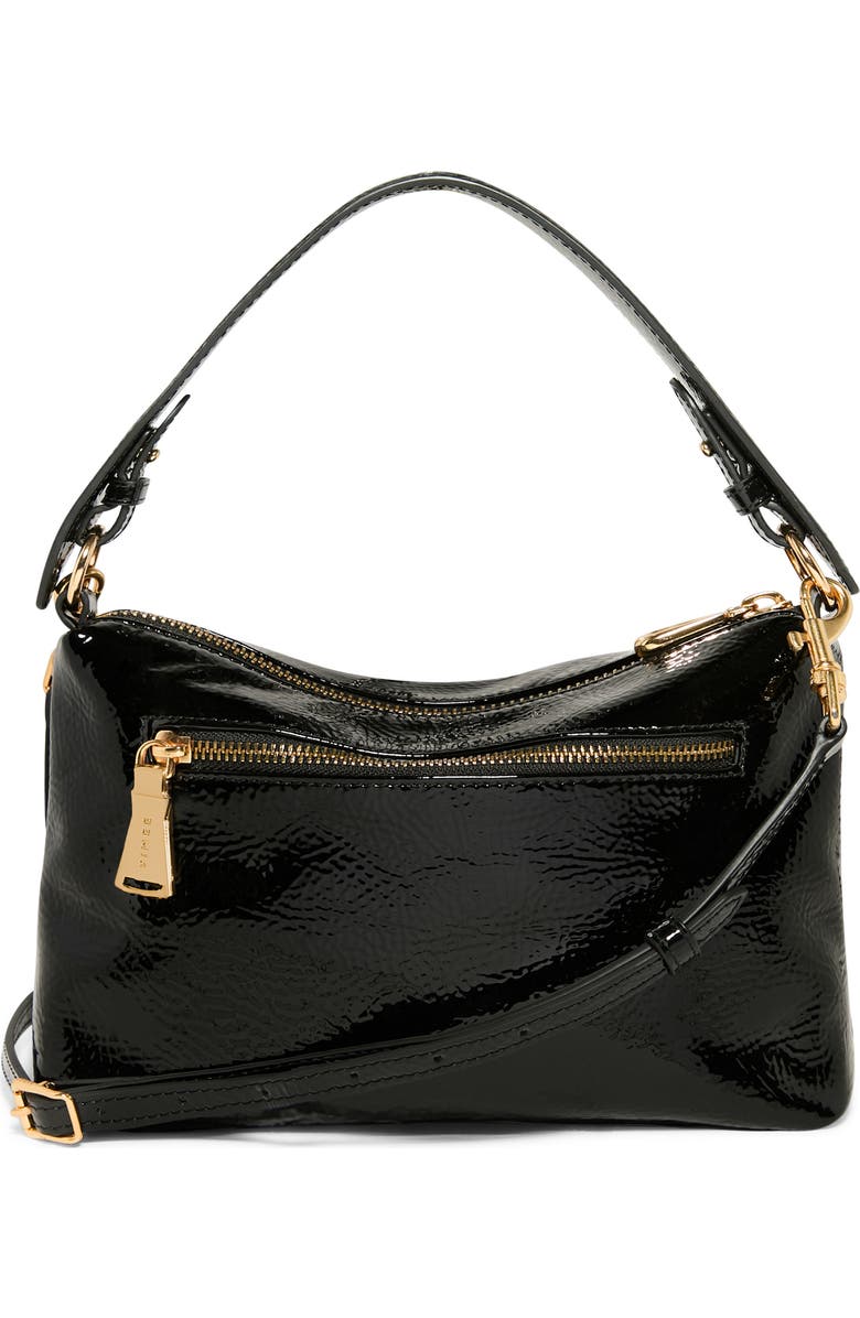 AIMEE Ava Convertible Leather Shoulder Bag, Alternate, color, Black Crinkle Patent