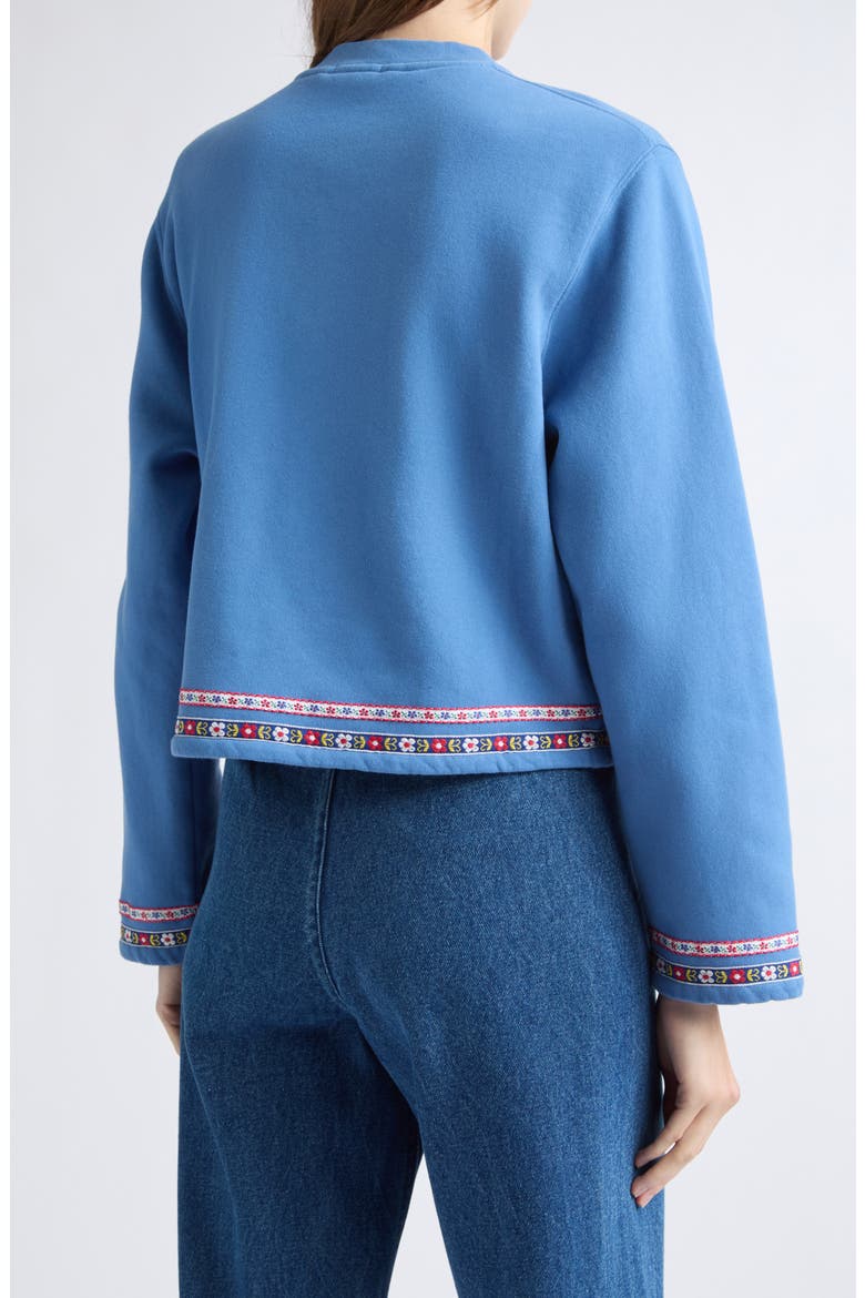 Ribbon Cotton Cardigan, Alternate, color, BLUE