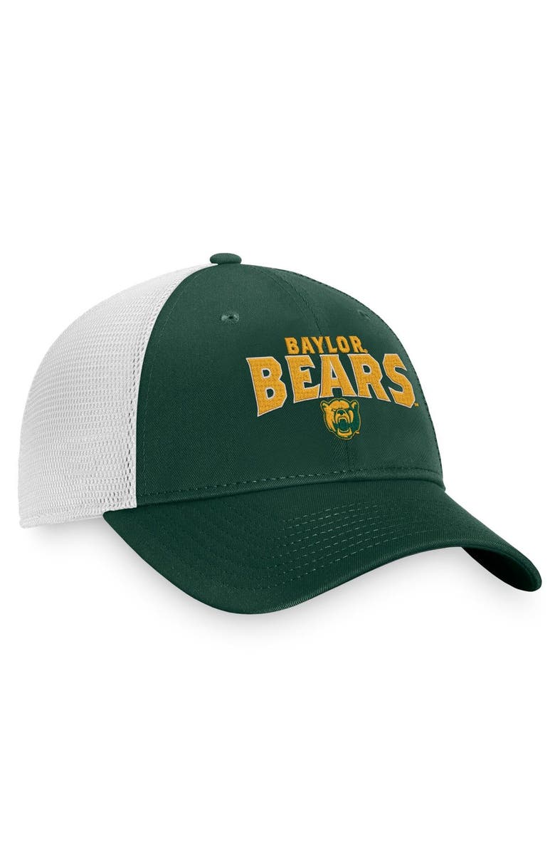 TOP OF THE WORLD Men's Top of the World Green/White Baylor Bears Breakout Trucker Snapback Hat, Alternate, color, 