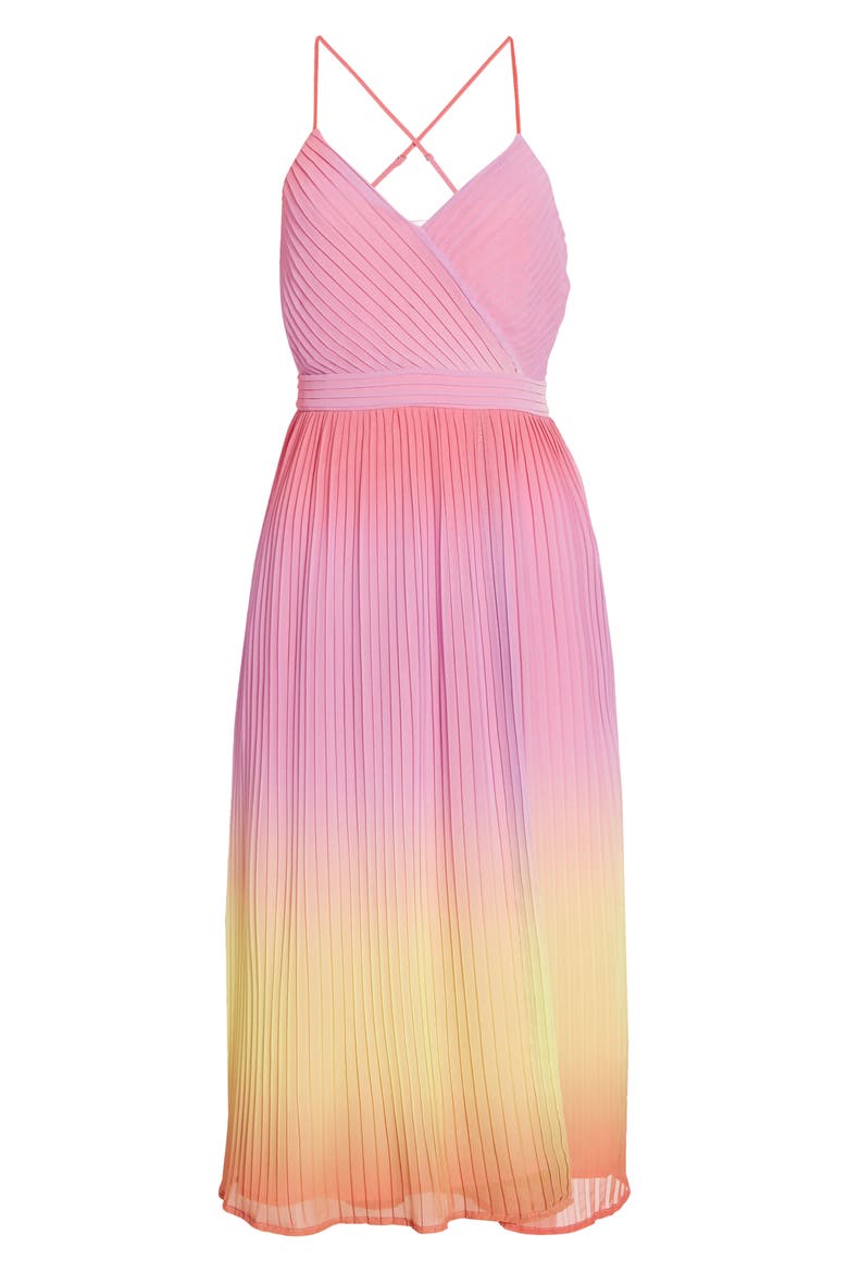 Ombré Print Dress, Alternate, color, PINK LEMONADE MULTI OMBRE
