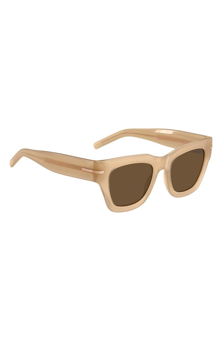 BOSS 51mm Square Sunglasses, Alternate, color, Beige
