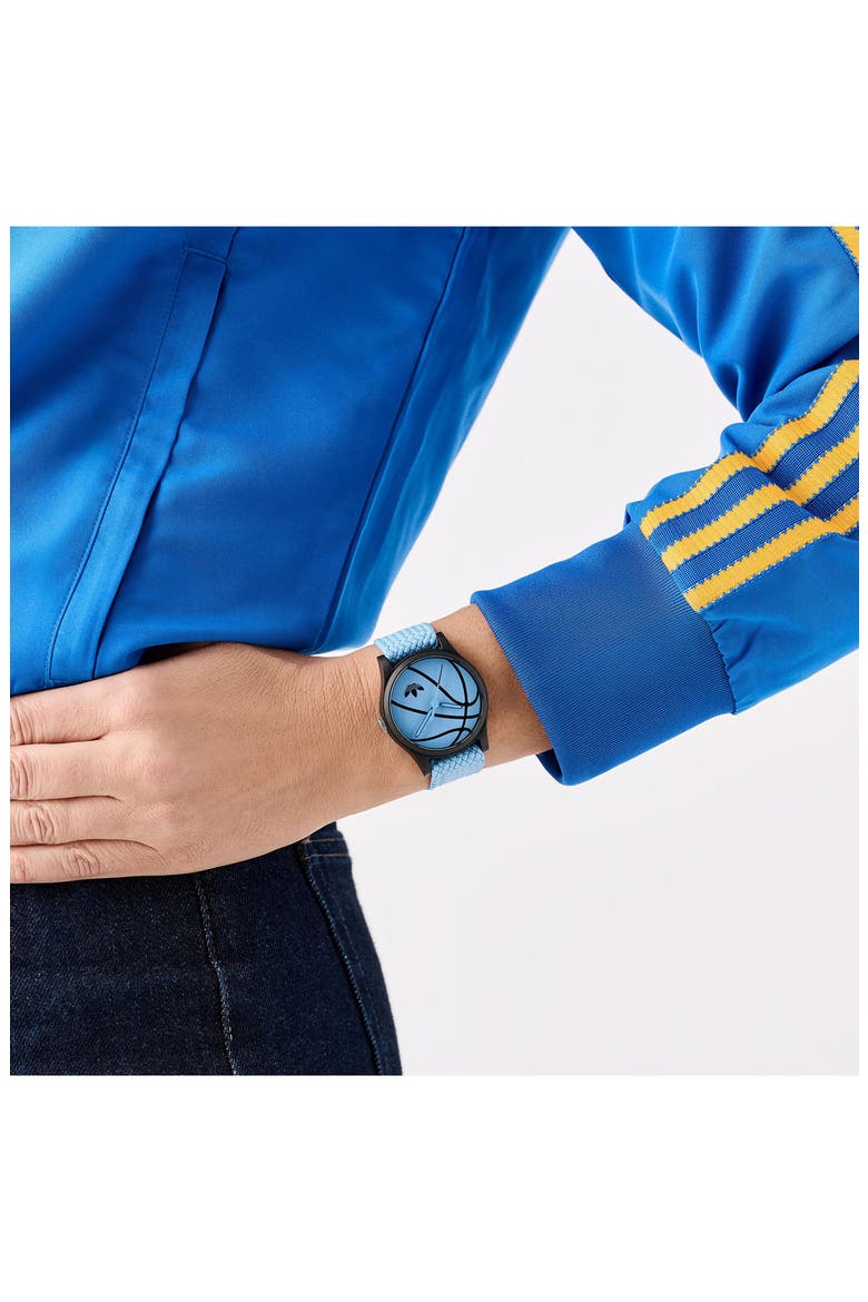 AO Style Blue Basketball Dial Webbing Strap Watch, 39mm, Alternate, color, BLUE