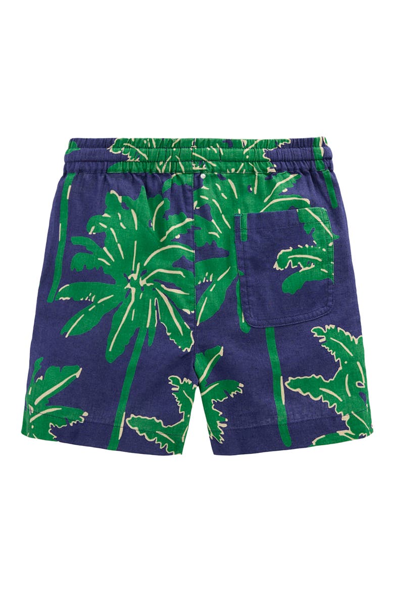 Kids' Linen & Cotton Shorts, Alternate, color, GREEN PALM TREES
