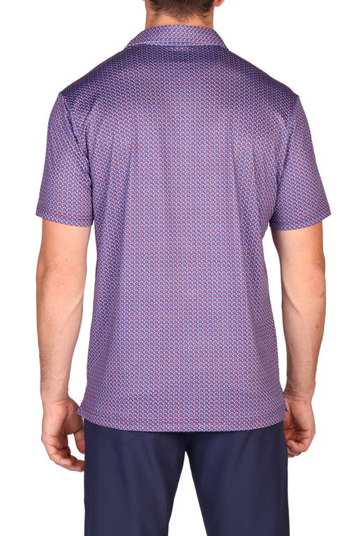 Tailorbyrd Football Print Performance Polo In Purple