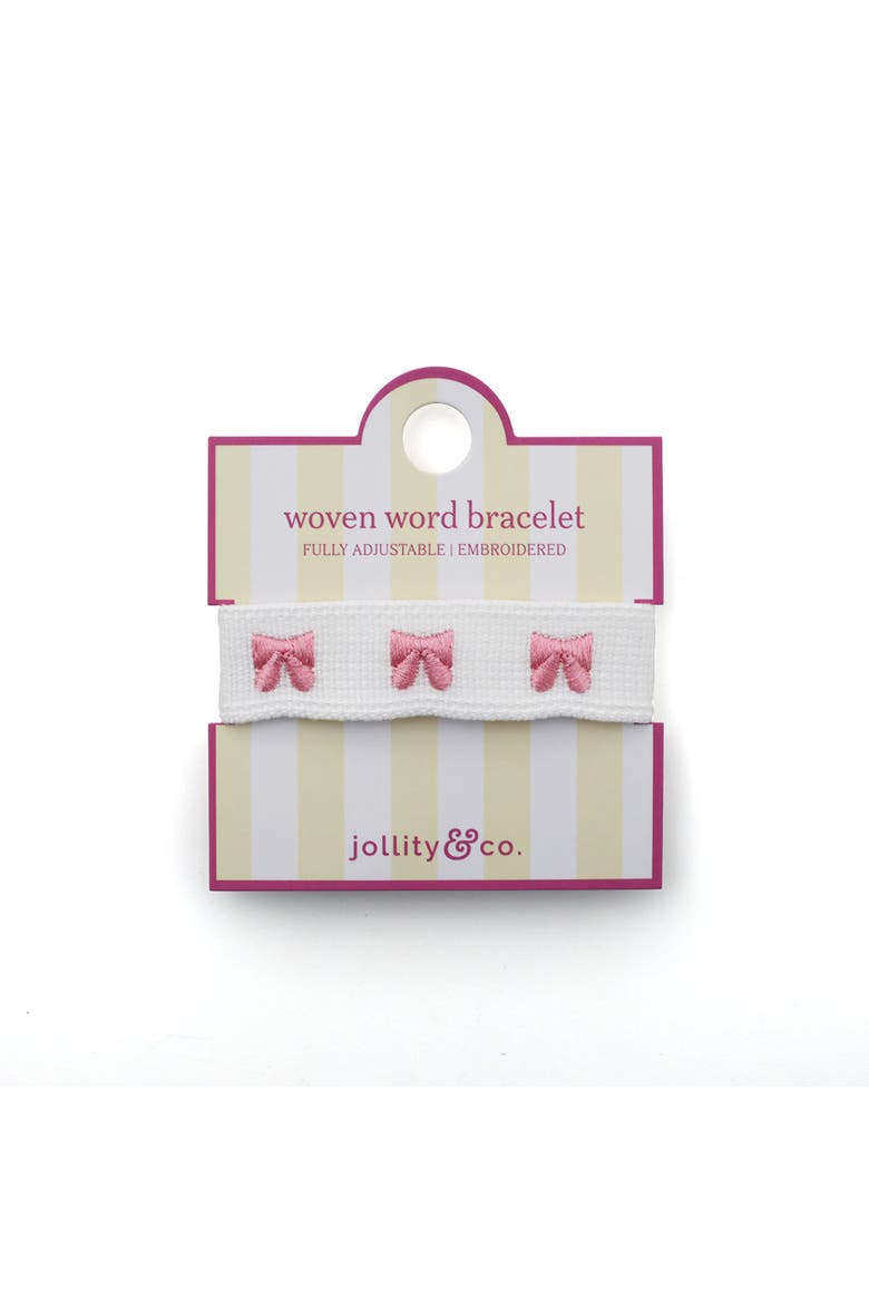 Bow Embroidered Bracelets - Choose from 2 Style Options, Alternate, color, Pink Bow