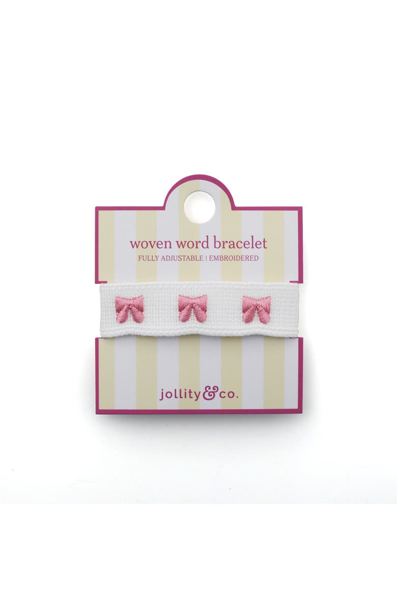 Jollity & Co. Bow Embroidered Bracelets - Choose from 2 Style Options, Alternate, color, Pink Bow