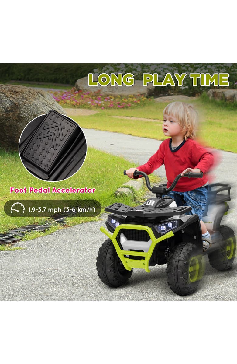 Qaba 12V Kids ATV 4 Wheeler w/ Spring Suspension, Rear Storage Basket, Alternate, color, 