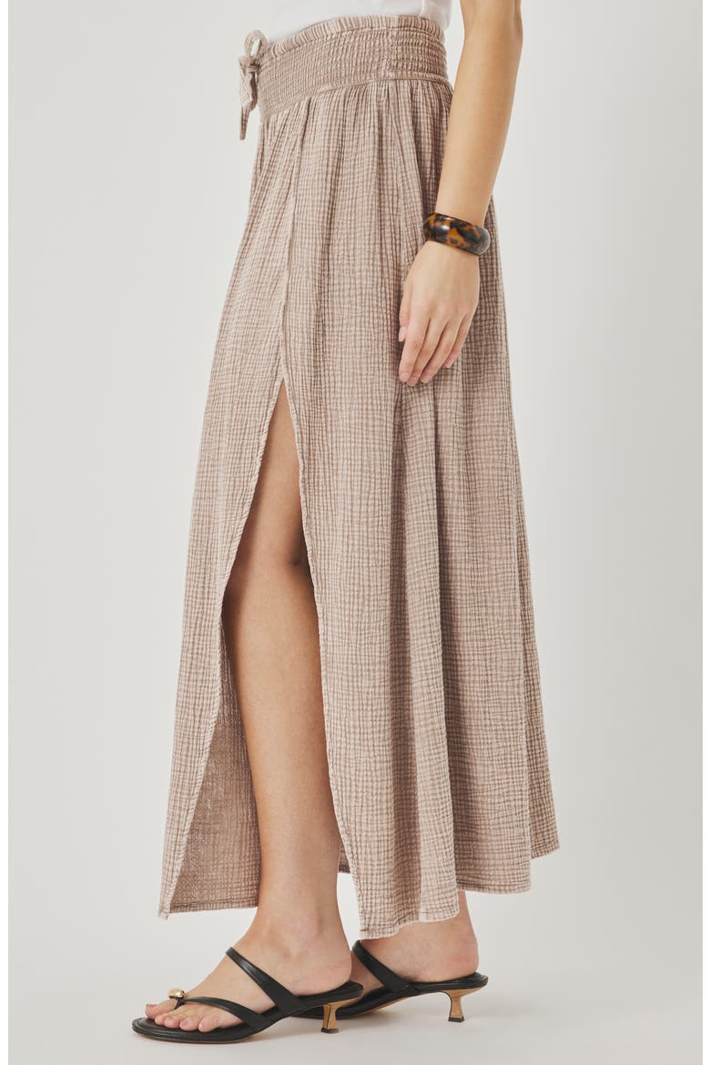 Ava Tie Waist Gauze Maxi Skirt, Alternate, color, LIGHT WICKER BROWN