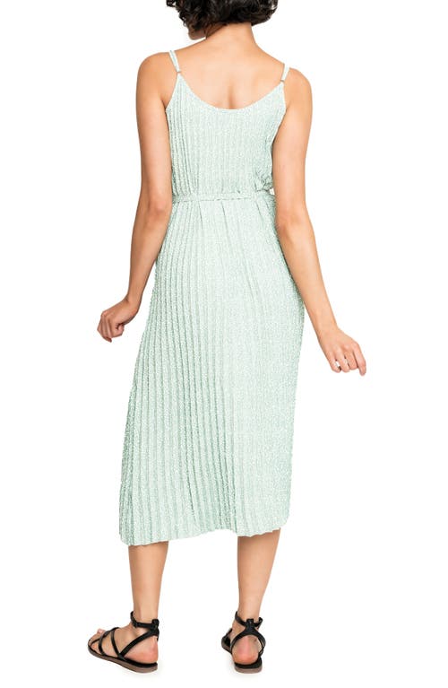 Gibsonlook Pleated Midi Dress In Mist Green Animal Dot
