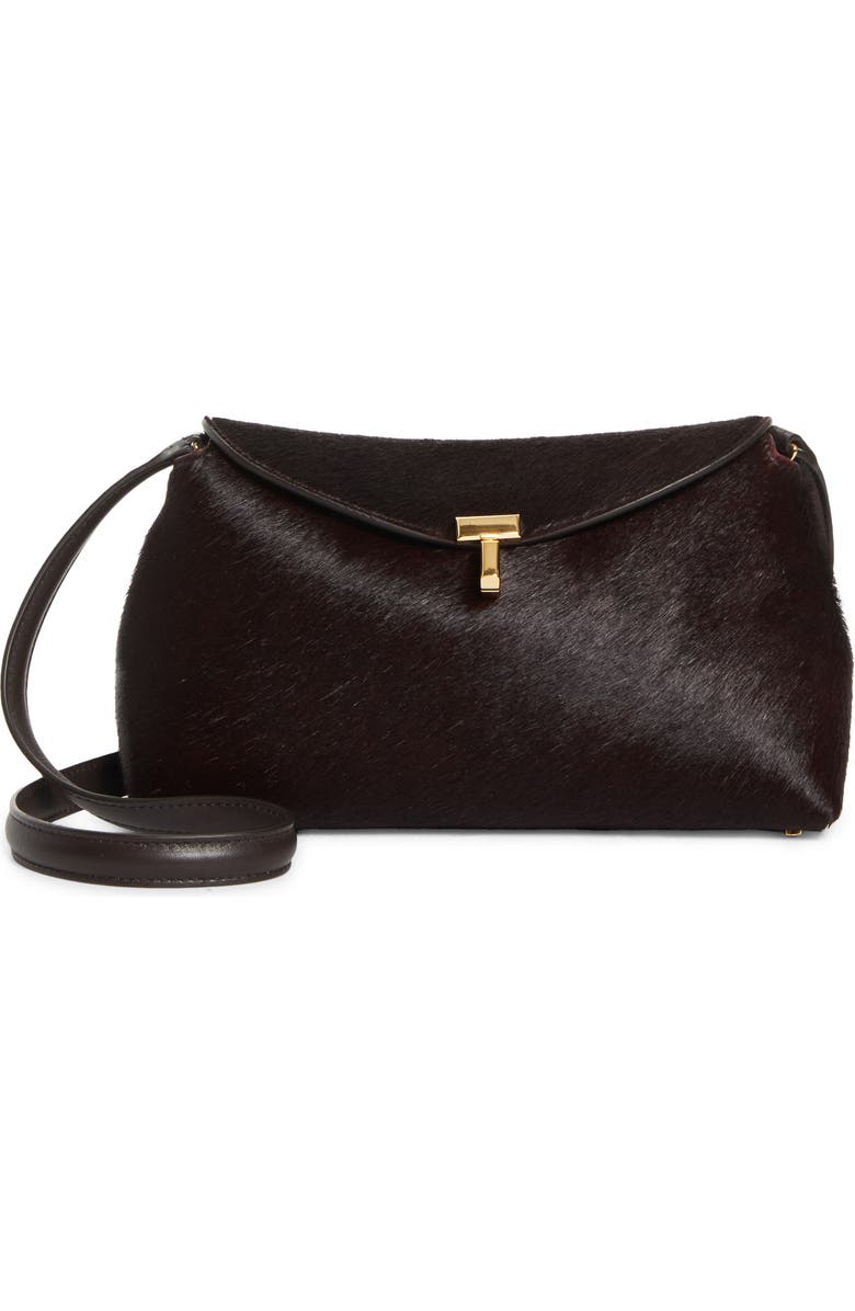 TOTEME T-Lock Genuine Calf Hair Clutch, Main, color, Wine