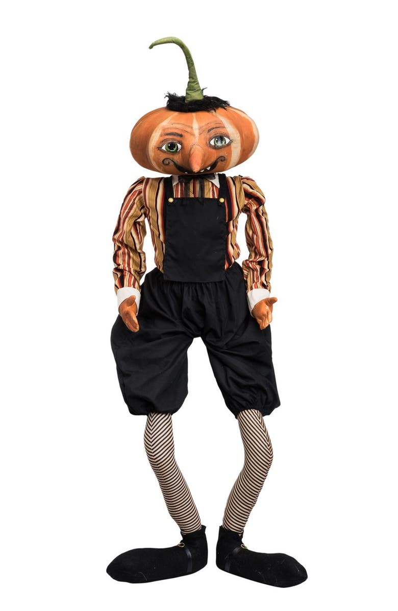 Gallerie II Gilbert Pumpkin Head Joe Spencer Gathered Traditions Halloween Art Doll Figure, Main, color, Black