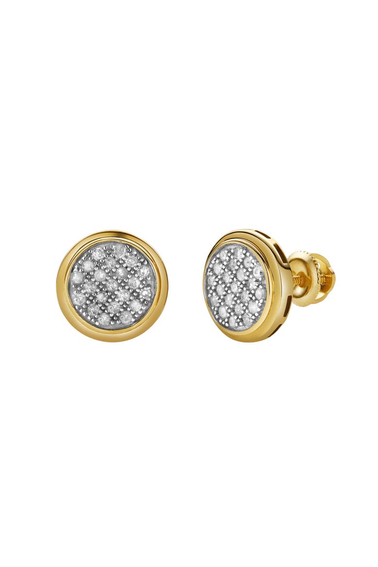 Isolde XL 10K Yellow Gold Cluster Diamond Unisex Earrings - 0.33 Cts, Main, color, 10K Yellow Gold