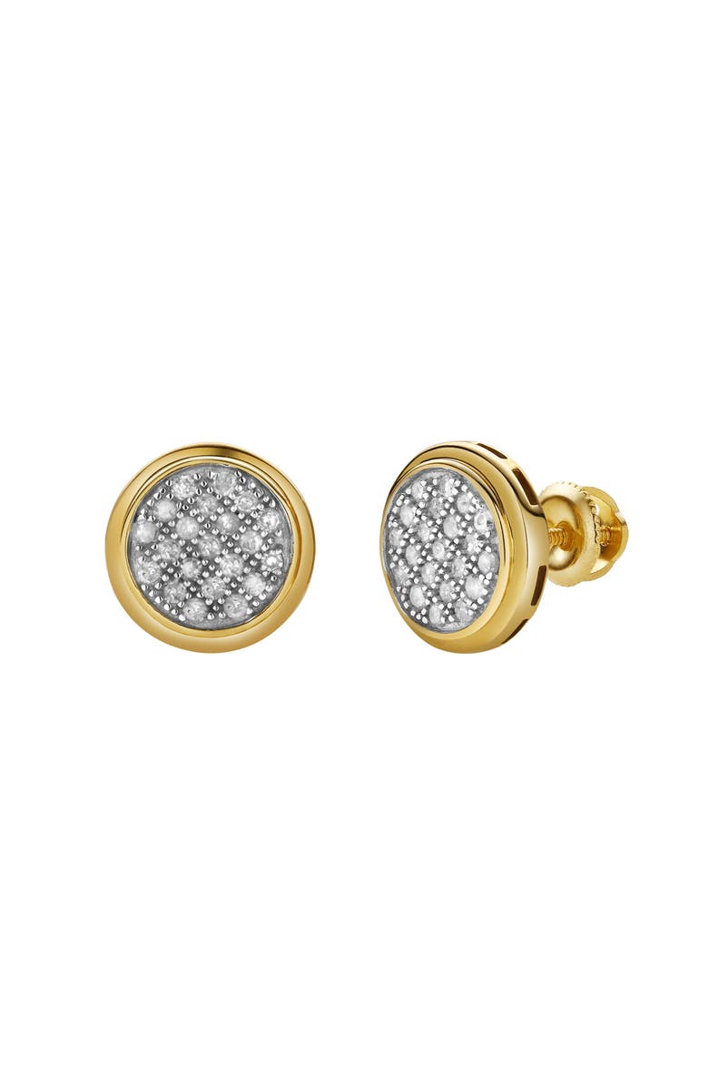 LuvMyJewelry Isolde XL 10K Yellow Gold Cluster Diamond Unisex Earrings - 0.33 Cts, Main, color,
