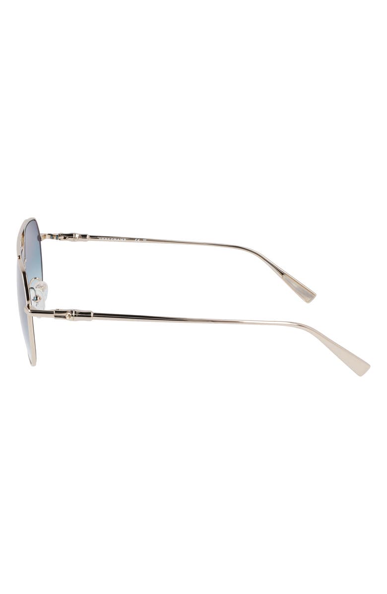 Longchamp Roseau 57mm Gradient Aviator Sunglasses, Alternate, color, Gold/ Gradient Petrol
