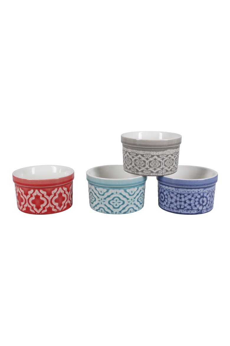 Set of 4 Stoneware Dominique Ramekins, Main, color, MULTI