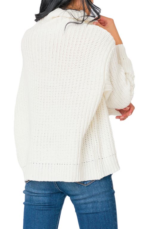 Gibsonlook Oversize Turtleneck Sweater In White