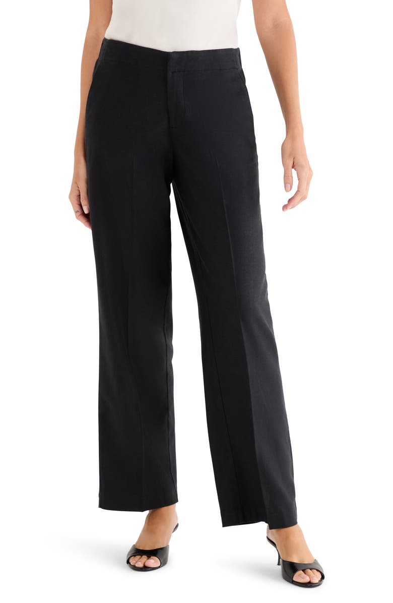 NIC+ZOE Lenox Linen Blend Pants, Main, color, Black Onyx