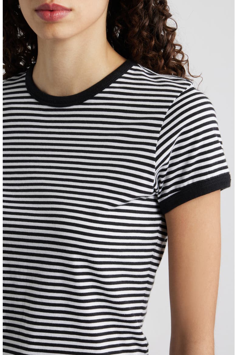 Ringer Pima Cotton T-Shirt, Alternate, color, BLACK MULTI