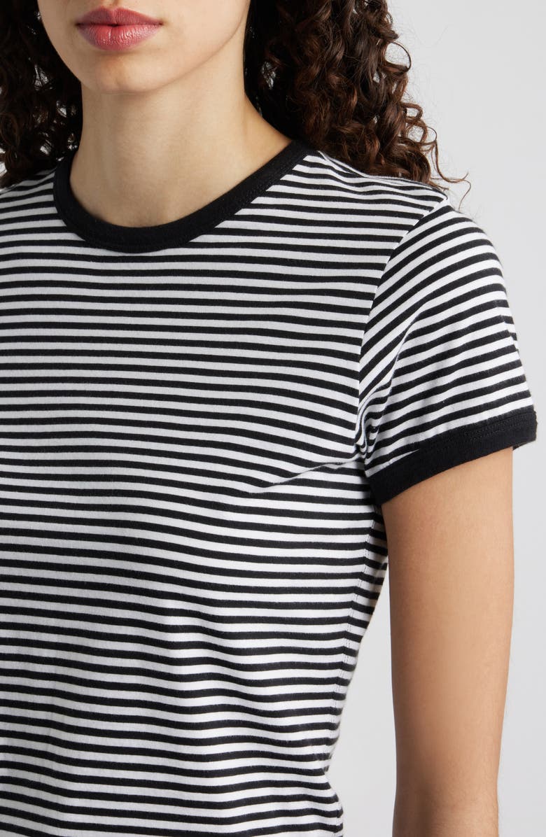 FRAME Ringer Pima Cotton T-Shirt, Alternate, color, Black Multi