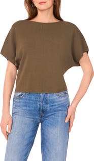 Halogen® Short Sleeve Crop Sweater