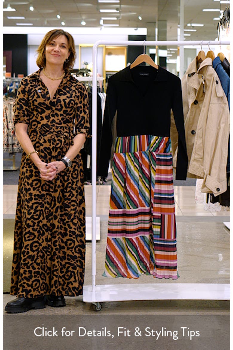 The Maeve Mixed Media Long Sleeve Midi Dress video