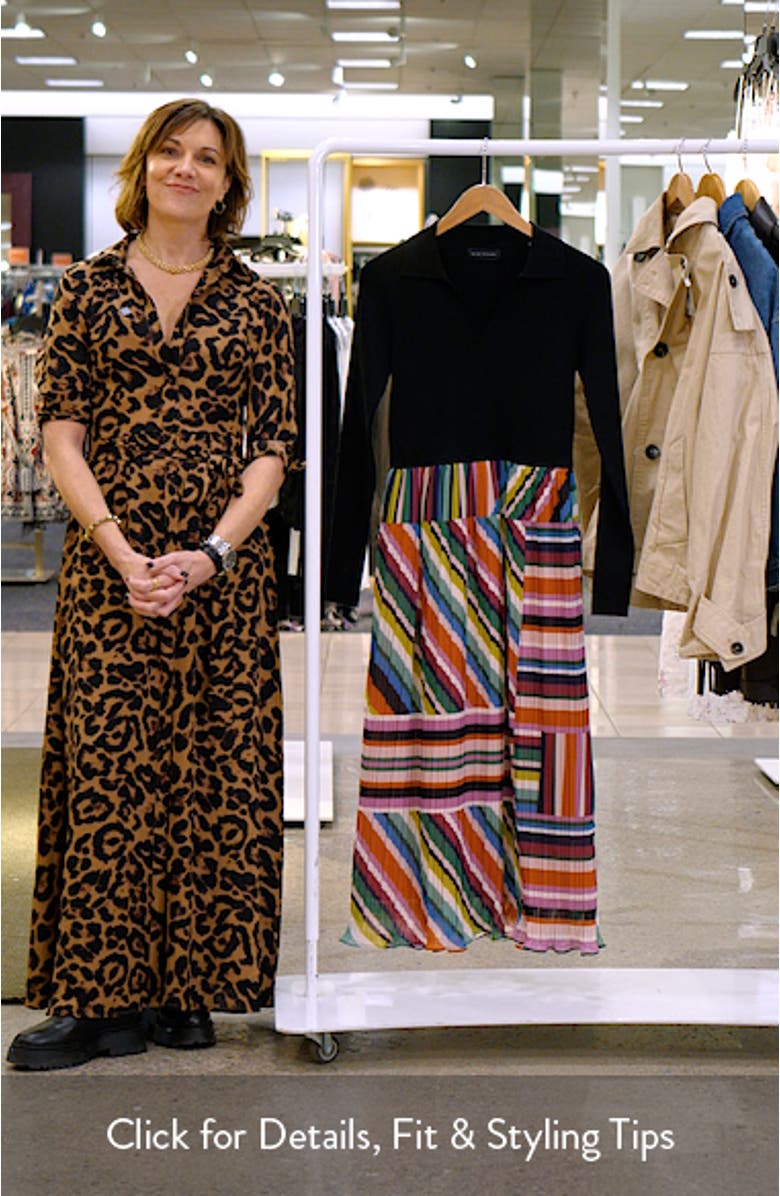 The Maeve Mixed Media Long Sleeve Midi Dress, sales video thumbnail