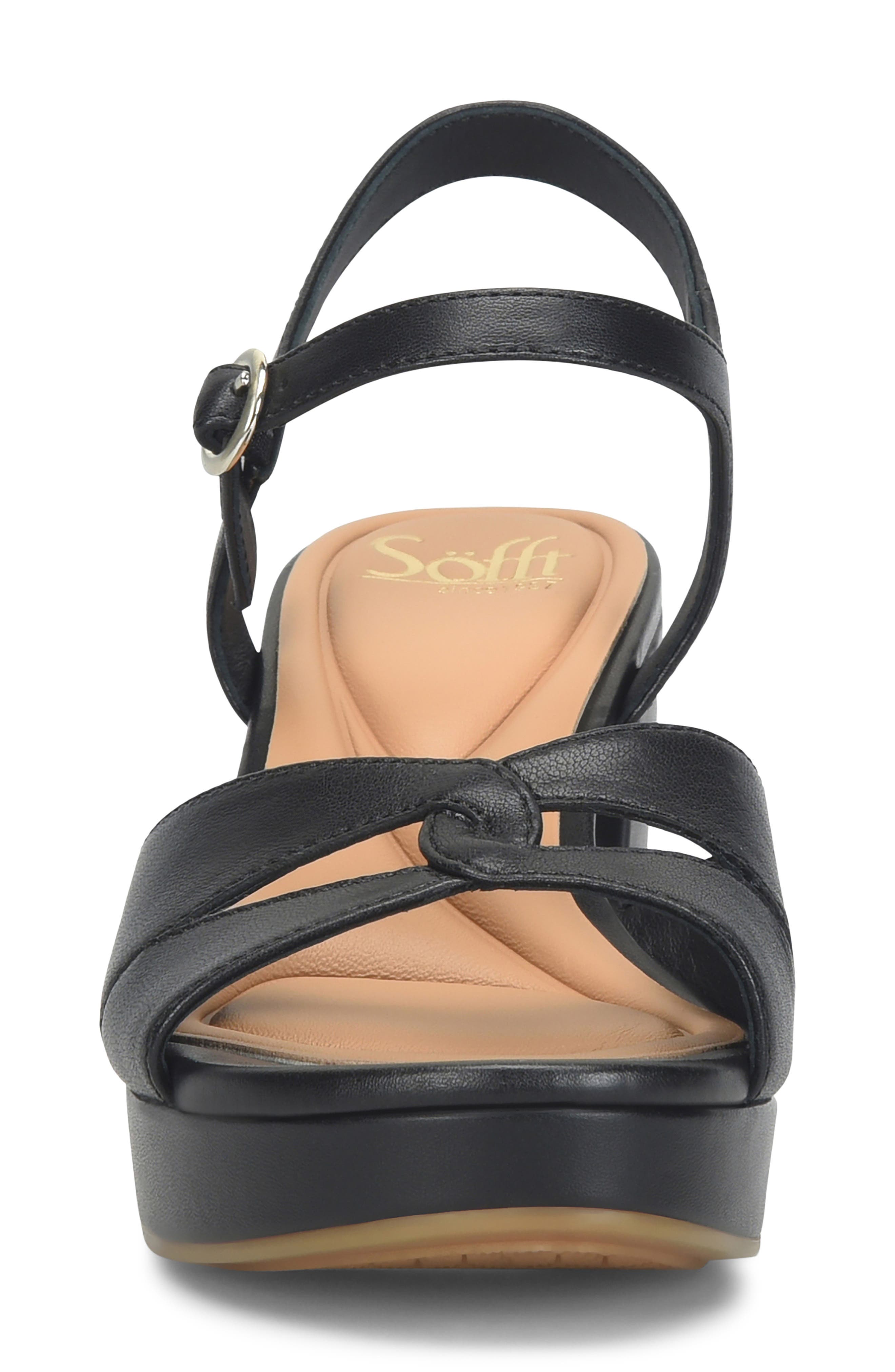 Söfft Lucille Ankle Strap Platform Sandal, Alternate, color, Black