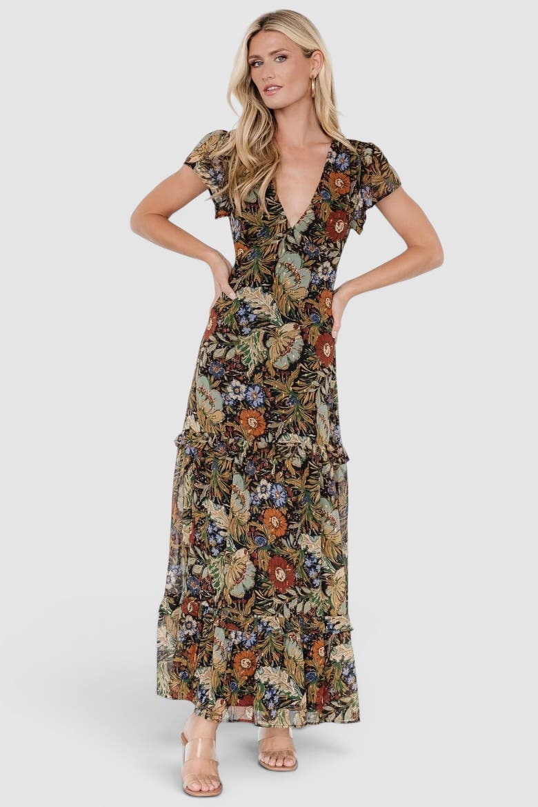 Riverwood Deep V Maxi Dress, Alternate, color, Multi Color