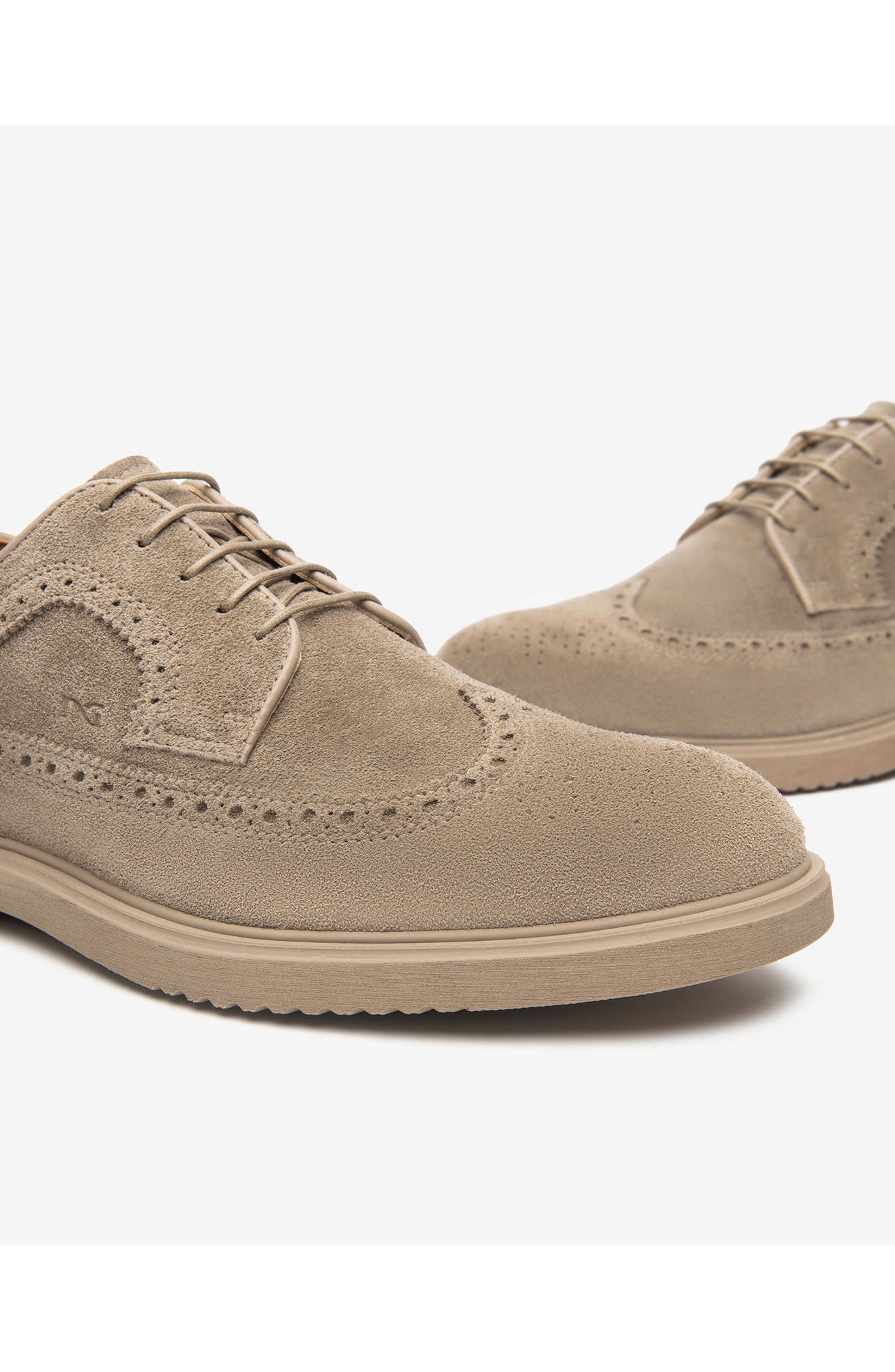 NeroGiardini Wingtip Derby, Alternate, color, Taupe