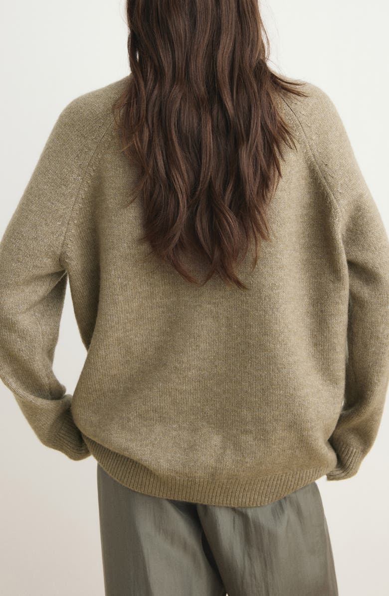 MANGO Crewneck Sweater, Alternate, color, Forest Green