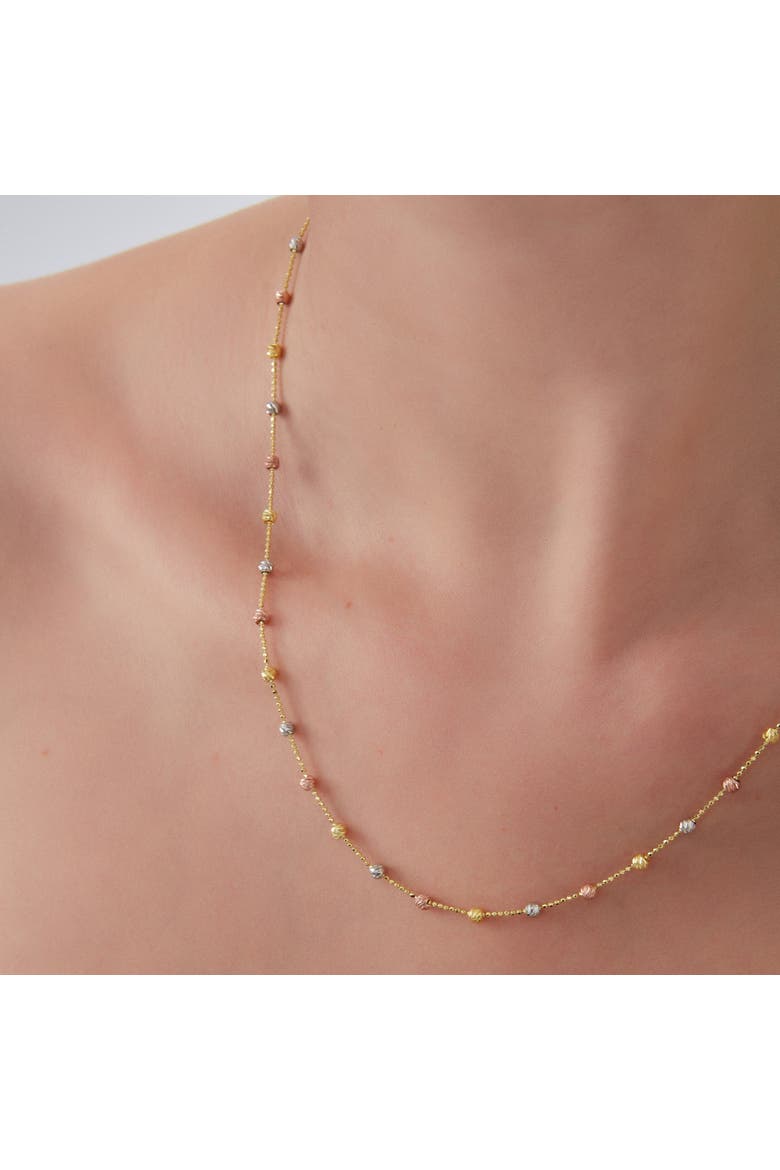 Dorissa Multicolour Sterling Silver Beaded Single Necklace, Alternate, color, Gold