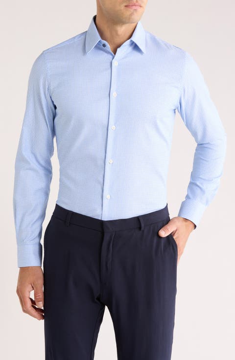 Diamond Print Slim Fit Dress Shirt