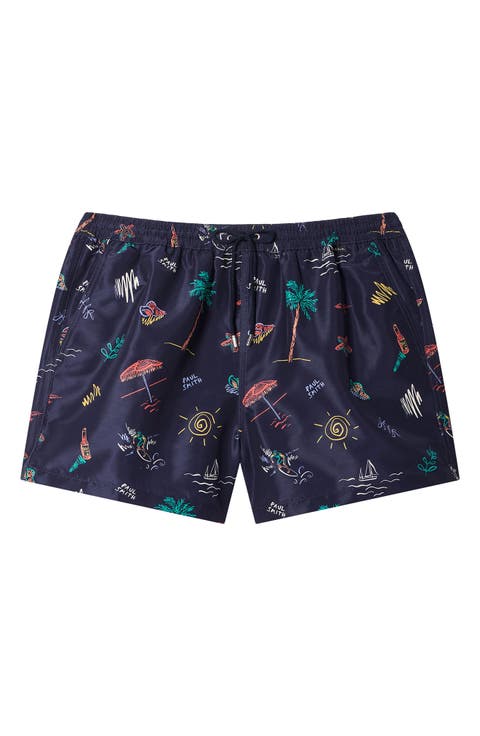 Beach Scene Swim Trunks