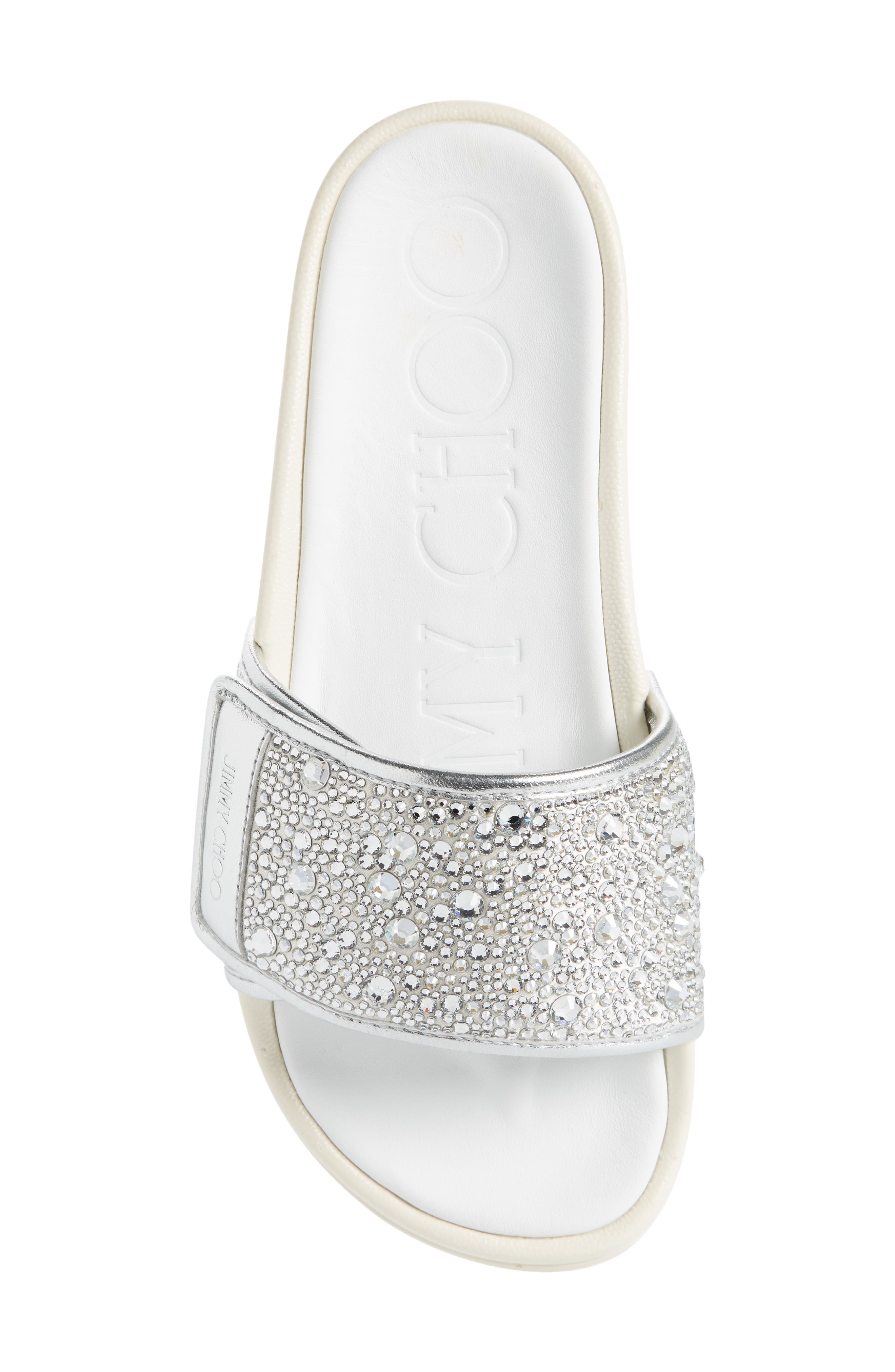 Jimmy Choo Fitz Imitation Pearl Embellished Slide Sandal, Alternate, color, 