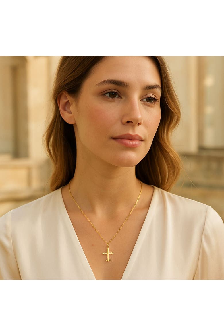 Catch Flights and Feelings Airplane Necklace, Gold Filled, Alternate, color, Gold