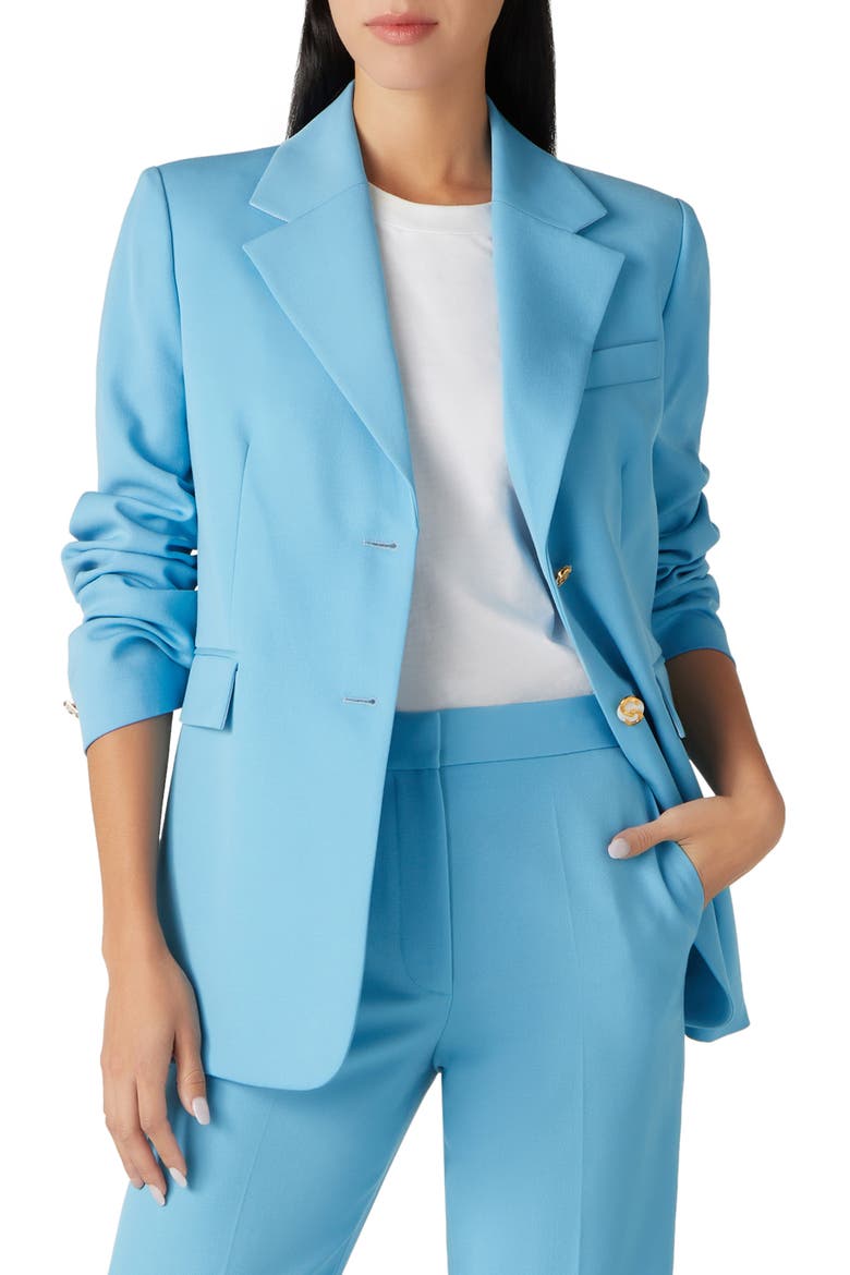 Wool Twill Blazer, Main, color, CORNFLOWER