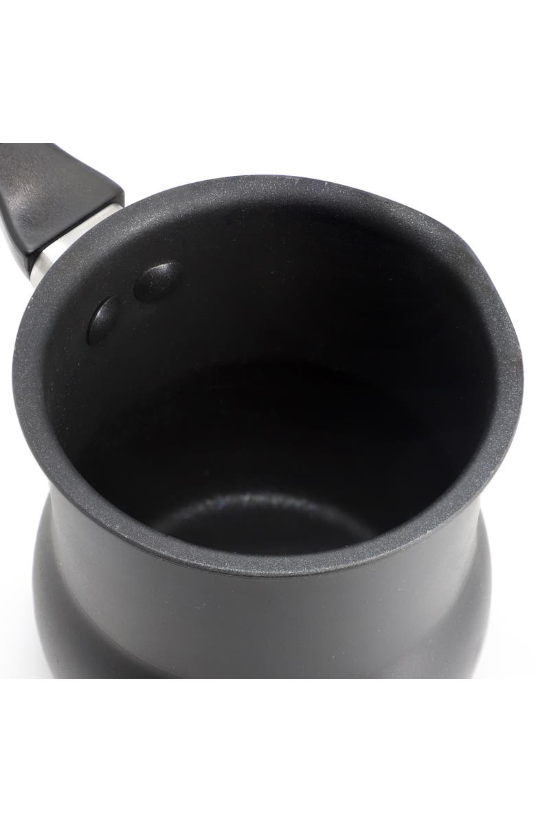 Better Chef 0.6 Quart Aluminum Nonstick Turkish Coffee Warmer, Alternate, color, Black
